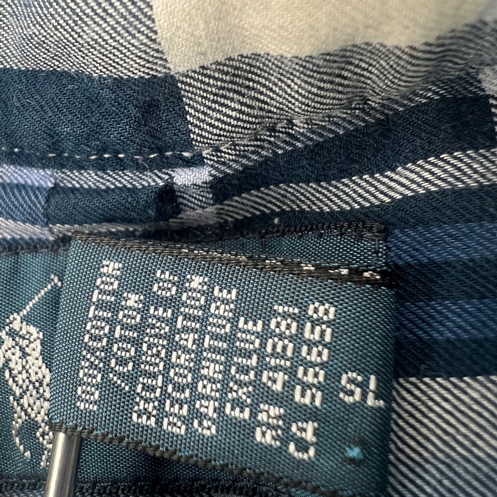 Ralph Lauren Mens Custom Fit Plaid Button Down Shirt Blue White Medium M - Picture 5 of 9